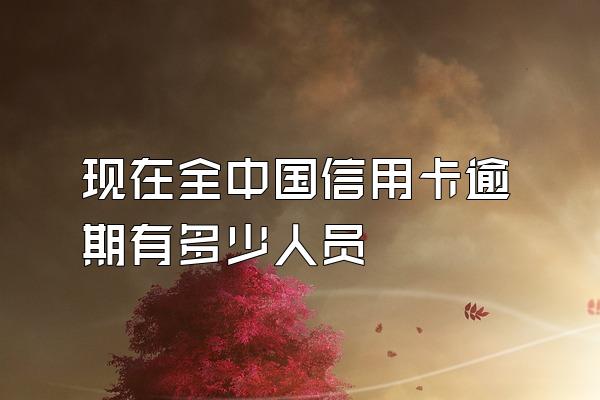 现在全中国信用卡逾期有多少人员
