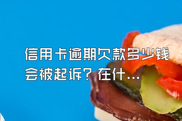 信用卡逾期欠款多少钱会被起诉？在什么情况下会坐牢?
