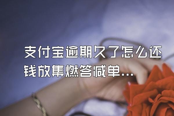 支付宝逾期久了怎么还钱放集燃答减单营口?