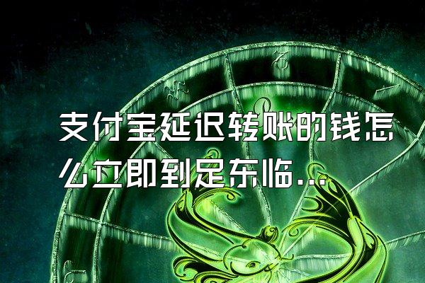 支付宝延迟转账的钱怎么立即到足东临考权账