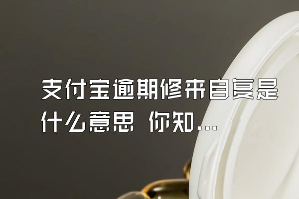 支付宝逾期修来自复是什么意思 你知道吗