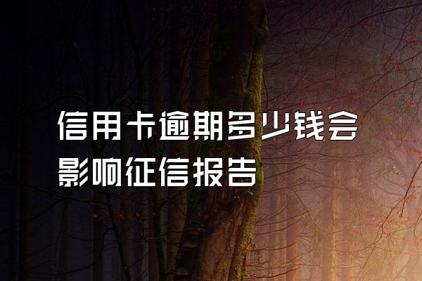 信用卡逾期多少钱会影响征信报告