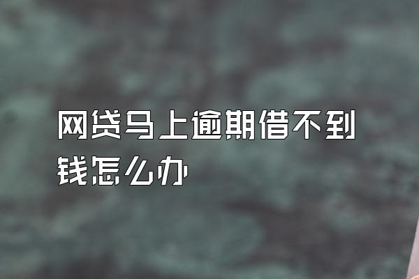 网贷马上逾期借不到钱怎么办