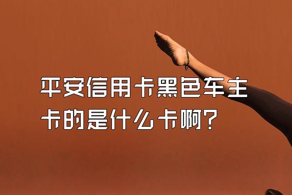 平安信用卡黑色车主卡的是什么卡啊？