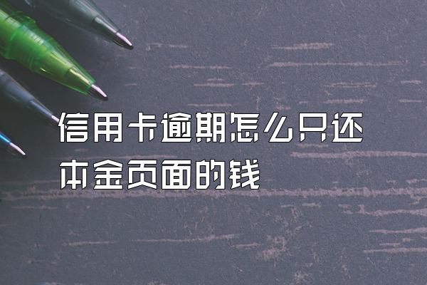 信用卡逾期怎么只还本金页面的钱