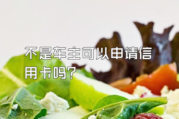 不是车主可以申请信用卡吗？