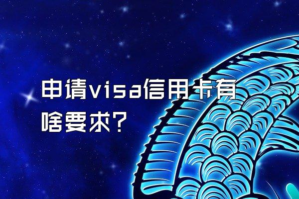 申请visa信用卡有啥要求？