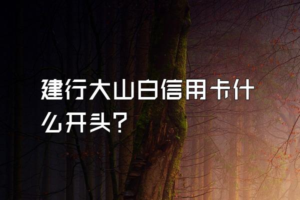 建行大山白信用卡什么开头？