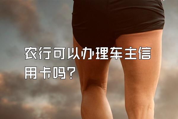农行可以办理车主信用卡吗？