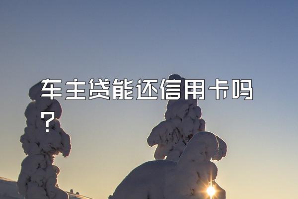 车主贷能还信用卡吗？