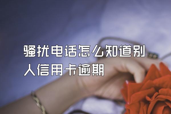 骚扰电话怎么知道别人信用卡逾期