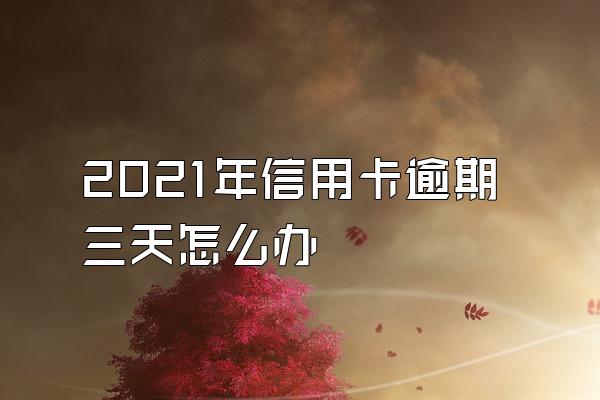 2021年信用卡逾期三天怎么办