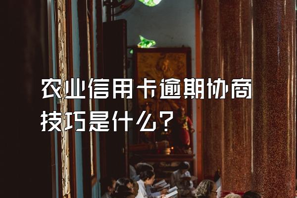 农业信用卡逾期协商技巧是什么？