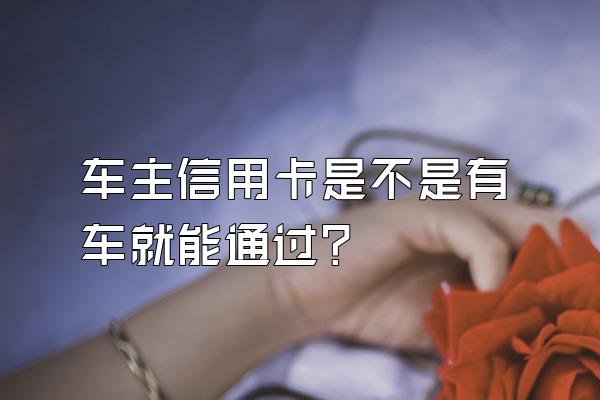车主信用卡是不是有车就能通过？