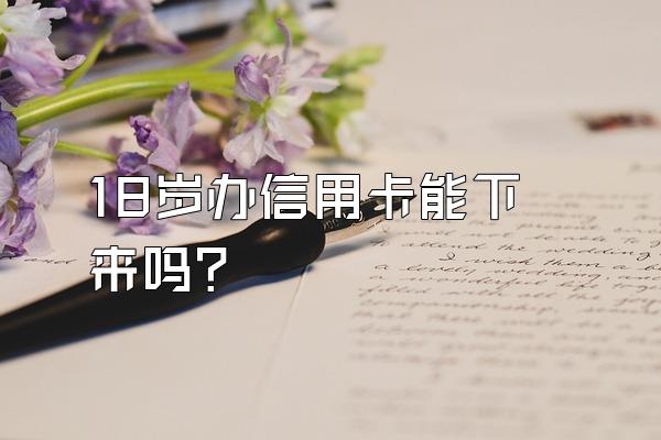 18岁办信用卡能下来吗？