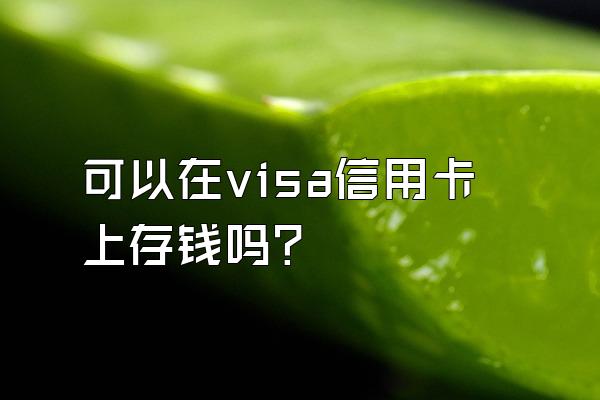 可以在visa信用卡上存钱吗？