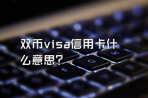 双币visa信用卡什么意思？
