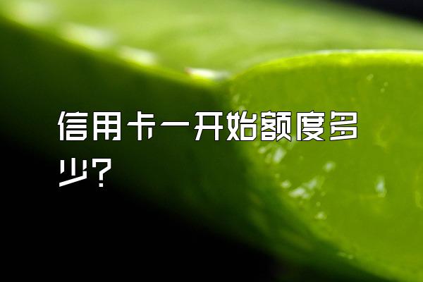 信用卡一开始额度多少？