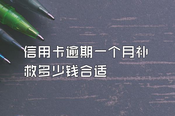 信用卡逾期一个月补救多少钱合适