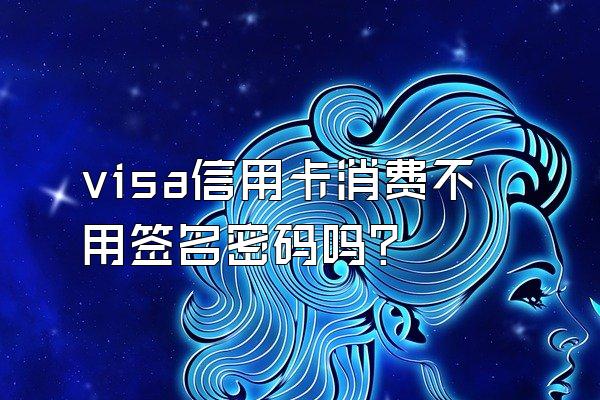 visa信用卡消费不用签名密码吗？