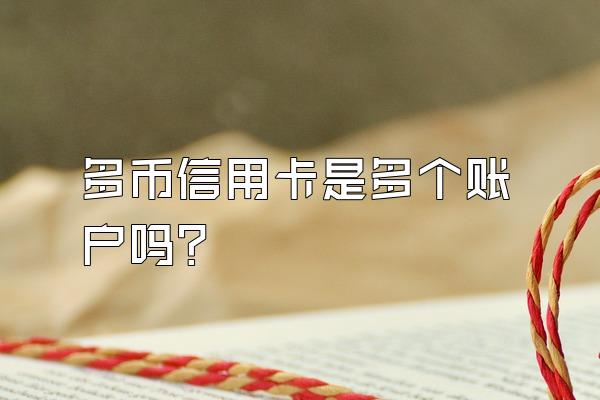 多币信用卡是多个账户吗？