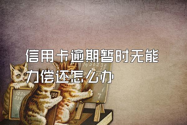 信用卡逾期暂时无能力偿还怎么办