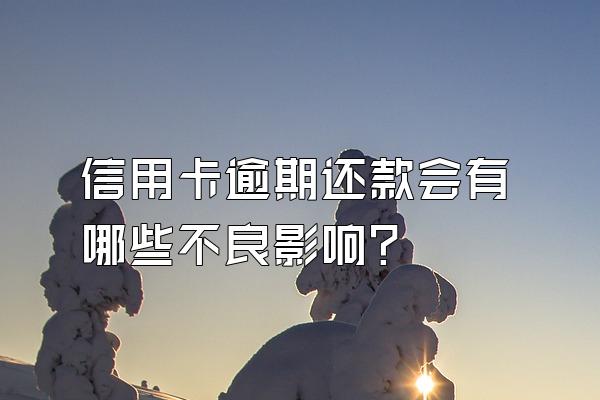 信用卡逾期还款会有哪些不良影响？