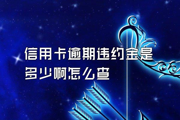 信用卡逾期违约金是多少啊怎么查