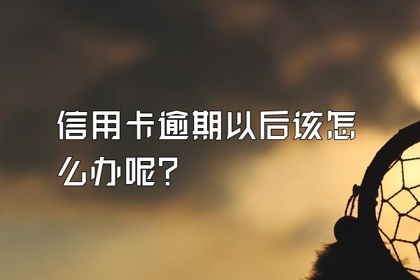 信用卡逾期以后该怎么办呢？