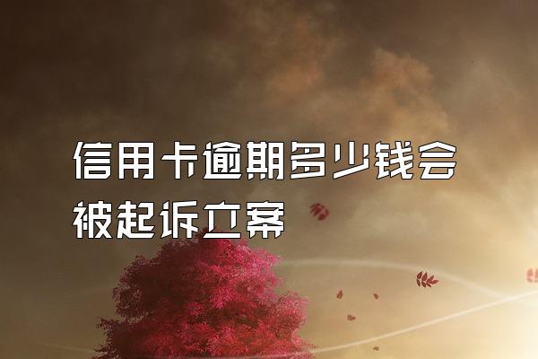 信用卡逾期多少钱会被起诉立案