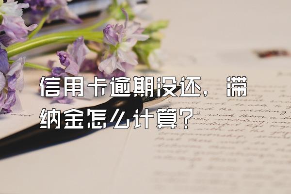 信用卡逾期没还，滞纳金怎么计算？