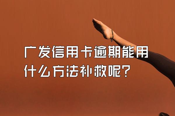 广发信用卡逾期能用什么方法补救呢？