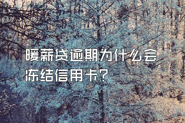 暖薪贷逾期为什么会冻结信用卡？