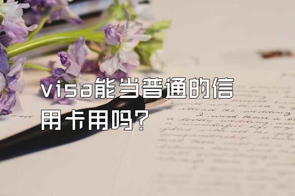 visa能当普通的信用卡用吗？
