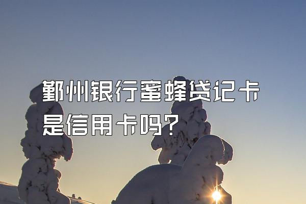 鄞州银行蜜蜂贷记卡是信用卡吗？