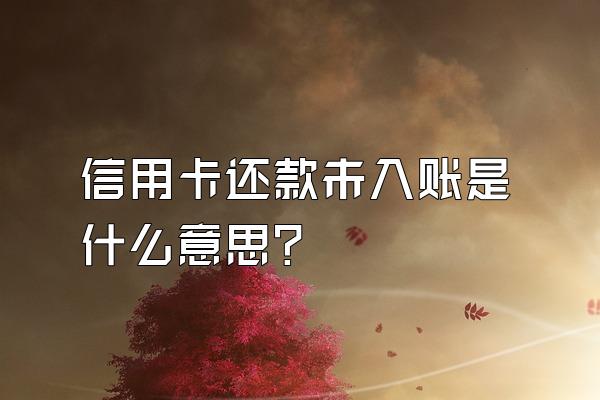 信用卡还款未入账是什么意思？