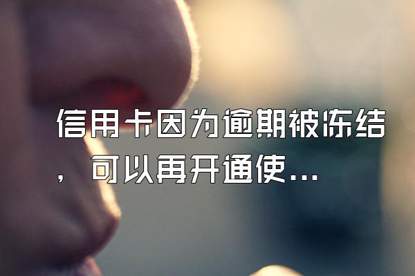 信用卡因为逾期被冻结，可以再开通使用吗？
