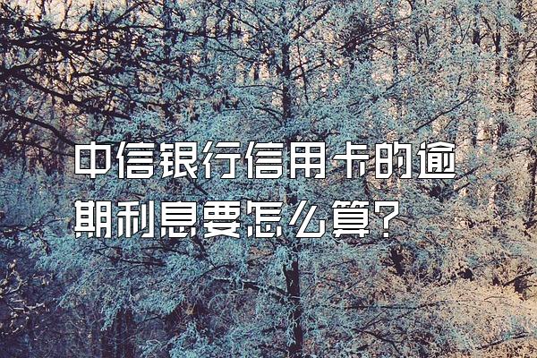 中信银行信用卡的逾期利息要怎么算？