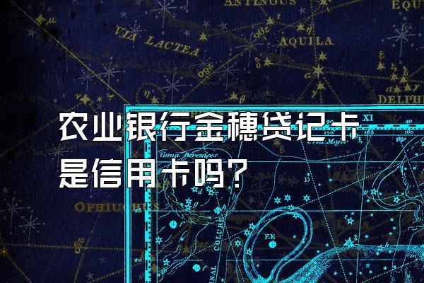 农业银行金穗贷记卡是信用卡吗？
