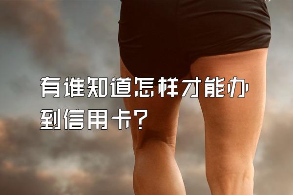 有谁知道怎样才能办到信用卡？