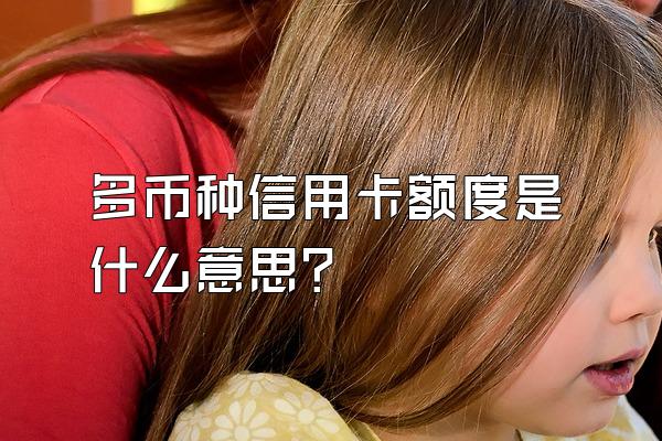 多币种信用卡额度是什么意思？