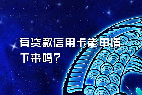 有贷款信用卡能申请下来吗？