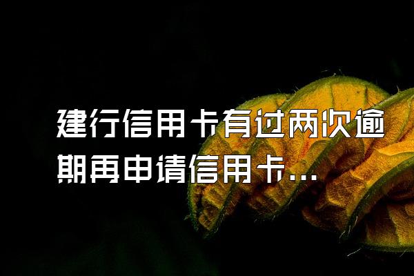 建行信用卡有过两次逾期再申请信用卡还能够获得批准吗？
