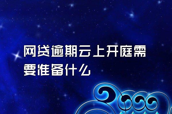 网贷逾期云上开庭需要准备什么