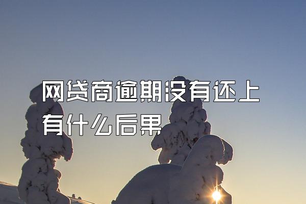 网贷商逾期没有还上有什么后果