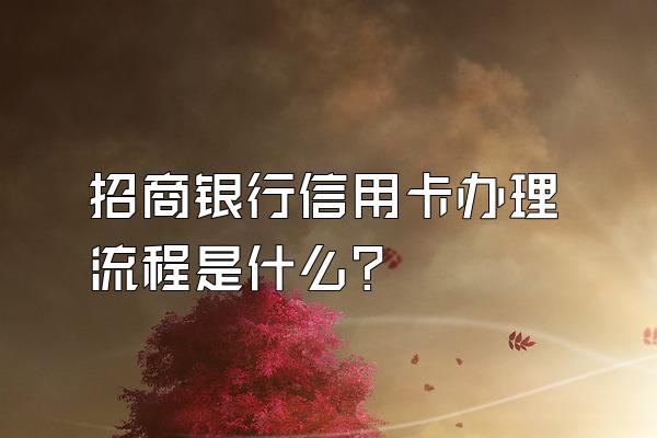 招商银行信用卡办理流程是什么？