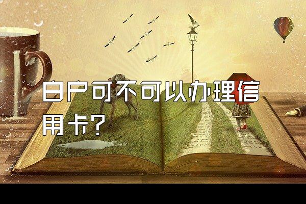 白户可不可以办理信用卡？