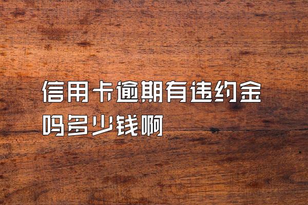 信用卡逾期有违约金吗多少钱啊