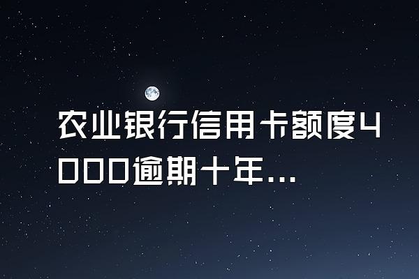 农业银行信用卡额度4000逾期十年怎么办