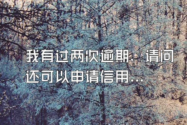 我有过两次逾期，请问还可以申请信用卡吗？